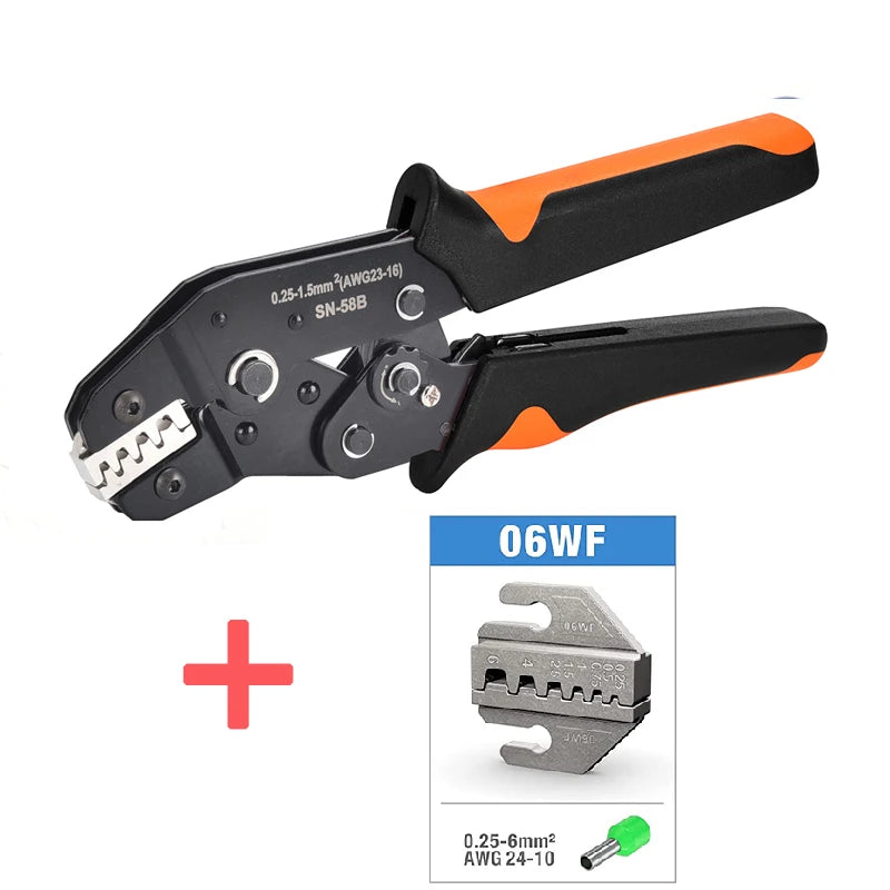 SN-58B Wire Crimping Plier Jaws Kit Crimp for Jst Dupont/VH3.96/Tube/Insulation/Photovoltaic Terminals Electrical Clamp Tool Set