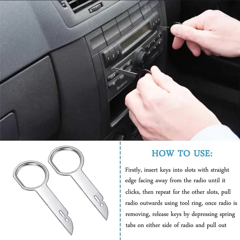 2/4Pcs Car Audio Removal Key CD DVD Car Radio Install Disassembly Tool Car Stereo Install Removal Tool for Skoda for Audi