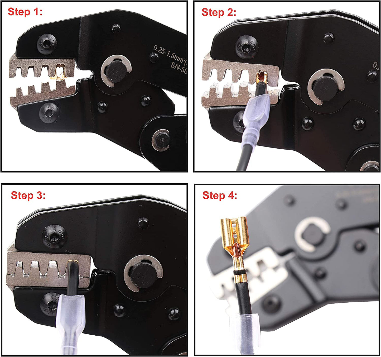 SN-58B Wire Crimping Plier Jaws Kit Crimp for Jst Dupont/VH3.96/Tube/Insulation/Photovoltaic Terminals Electrical Clamp Tool Set
