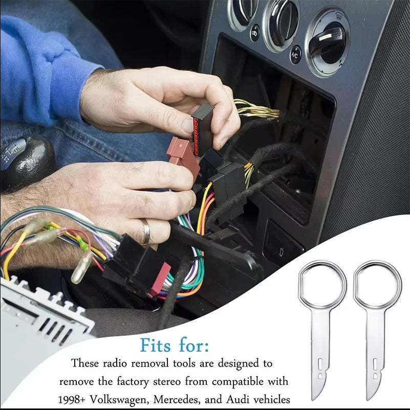 2/4Pcs Car Audio Removal Key CD DVD Car Radio Install Disassembly Tool Car Stereo Install Removal Tool for Skoda for Audi