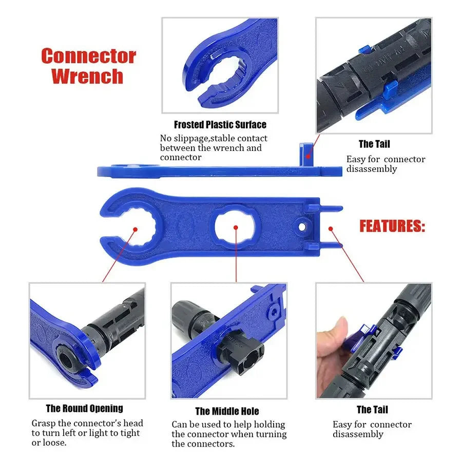 Solar Crimping Tool Kit Crimper for 2.5-6.0mm2 Solar Panel PV Connectors Cable