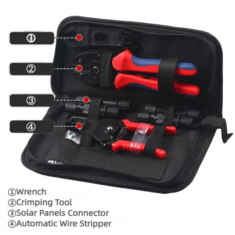 Solar Crimping Tool Kit Crimper for 2.5-6.0mm2 Solar Panel PV Connectors Cable