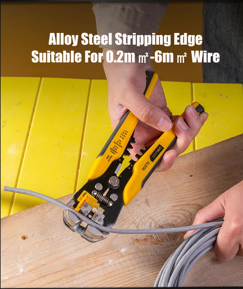 Stripping Multifunctional Pliers Automatic Wire Stripper High-precision Fiber Optic Cutter Cable Scissors Crimping Peeling Tools