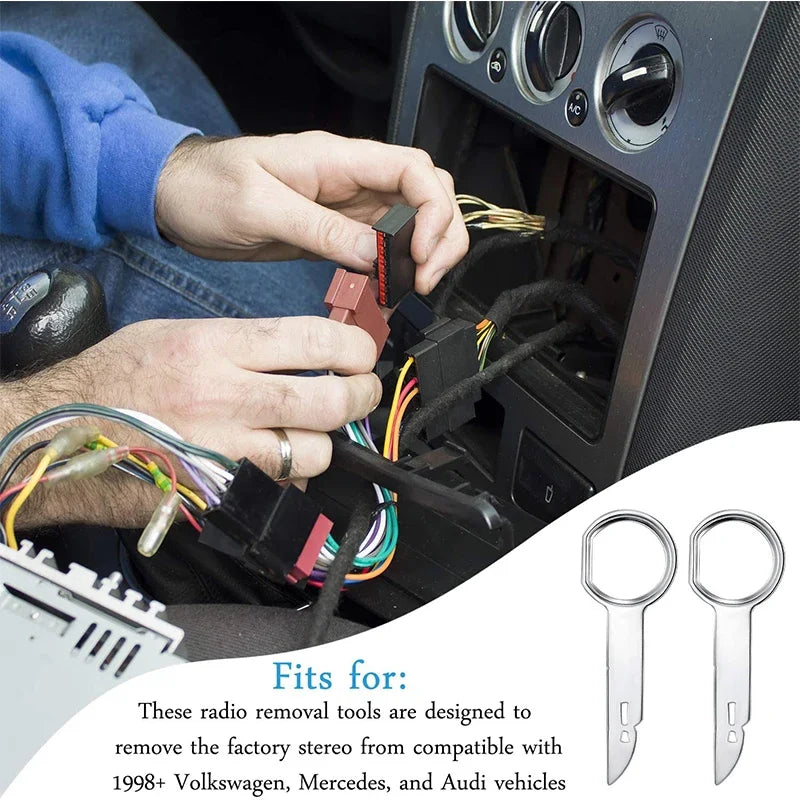 2/4Pcs Car Audio Removal Key CD DVD Car Radio Install Disassembly Tool Car Stereo Install Removal Tool for Skoda for Audi