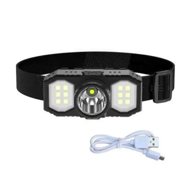 New LED Headlight COB Mini Portable USB Rechargeable Waterproof Fishing Work Light Outdoor Long Shot Head Mounted Torch