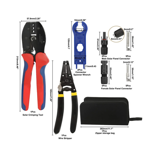 Solar Crimping Tool Kit Crimper for 2.5-6.0mm2 Solar Panel PV Connectors Cable