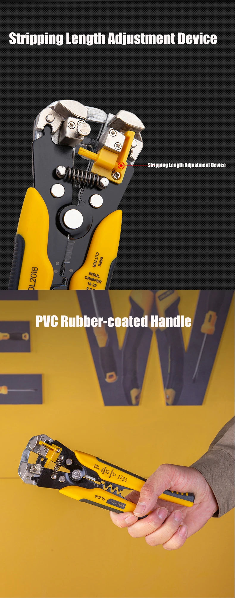 Stripping Multifunctional Pliers Automatic Wire Stripper High-precision Fiber Optic Cutter Cable Scissors Crimping Peeling Tools