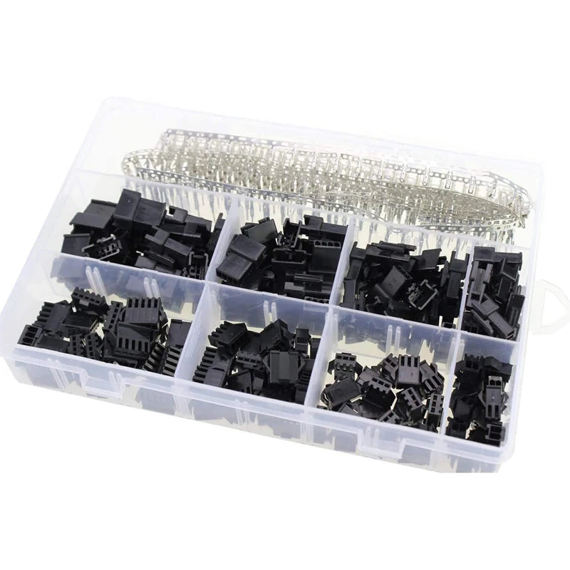 570pcs Terminal 2 3 4 5 Pin Wire Connector 2.5 mm Pitch Male and Female Connector Adapter+1PCS Terminal Crimping Pliers