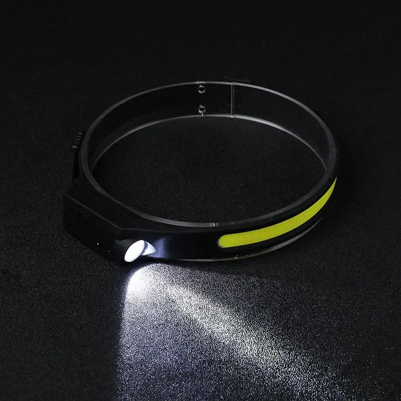 Sensor Head lamp LED Head Flashlight Rechargeable Headlight Head Torch Built-in Battery 5 Lighting Modes Fishing Camping Lantern