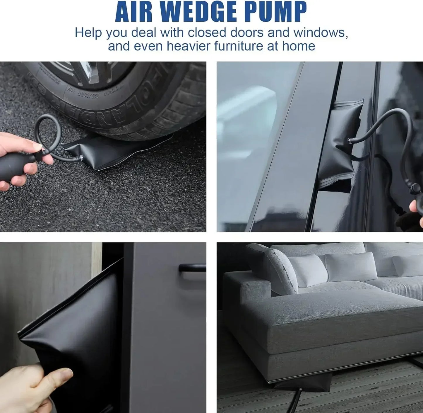Car Emergency Unlock Tool Kit with Air Wedge Pump for Window Door Lockout Rescue Auto Key Lost Open Tools for Car Truck Vehicles