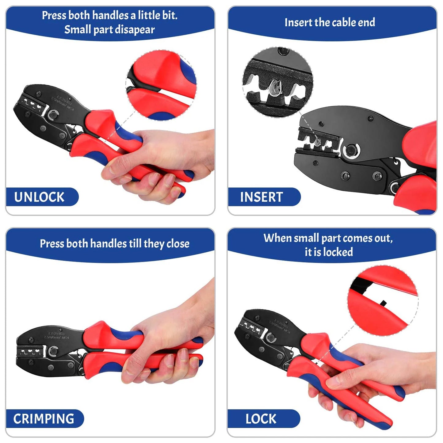 Solar Crimping Tool Kit Crimper for 2.5-6.0mm2 Solar Panel PV Connectors Cable
